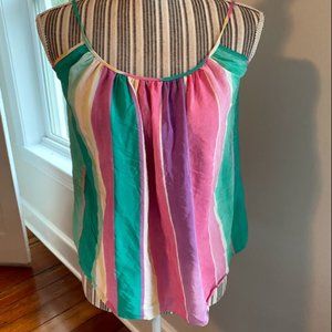 Amanda Uprichard Rainbow Silk Tank TOp